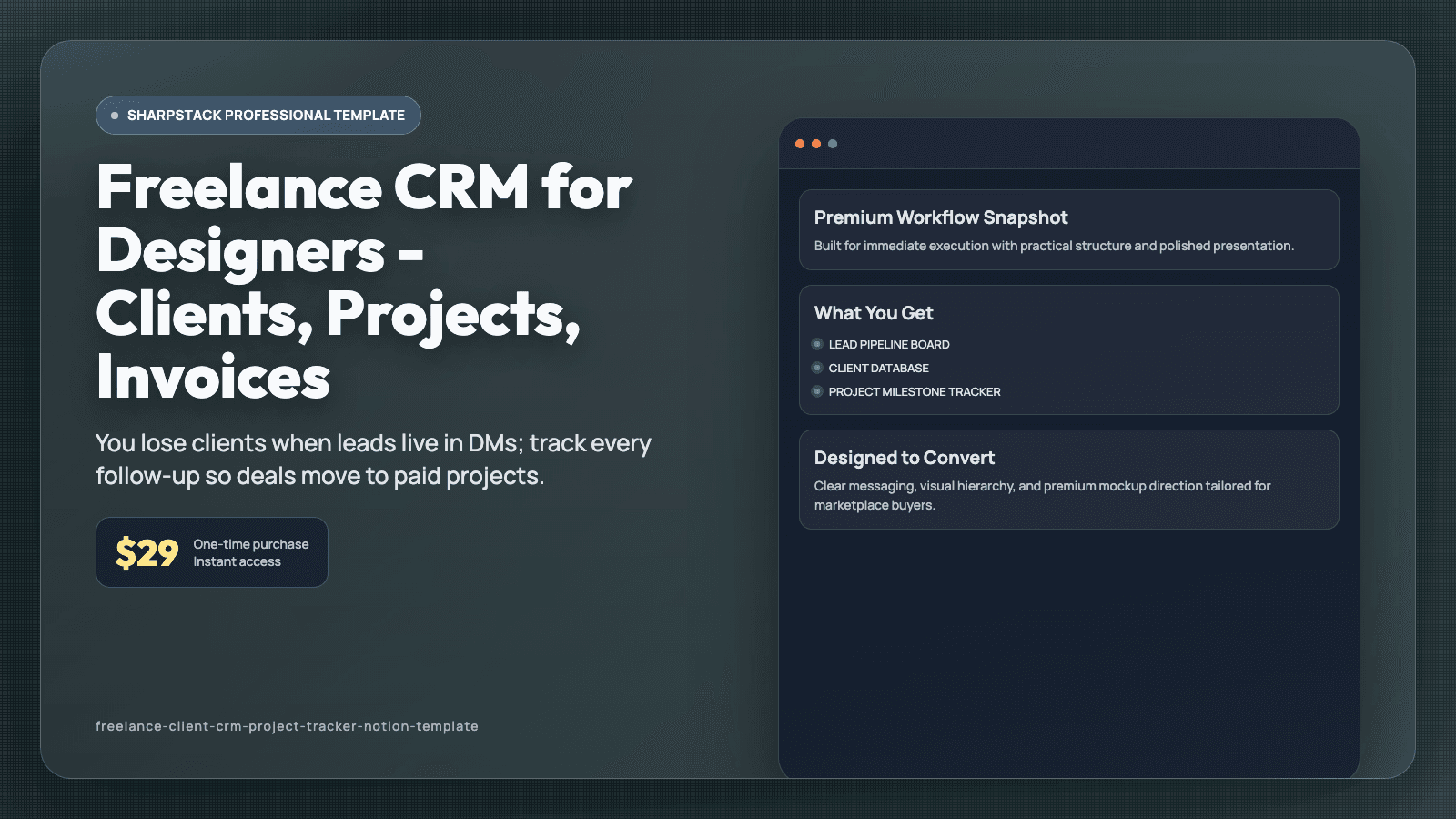 Freelance CRM for Designers - Clients, Projects, Invoices
