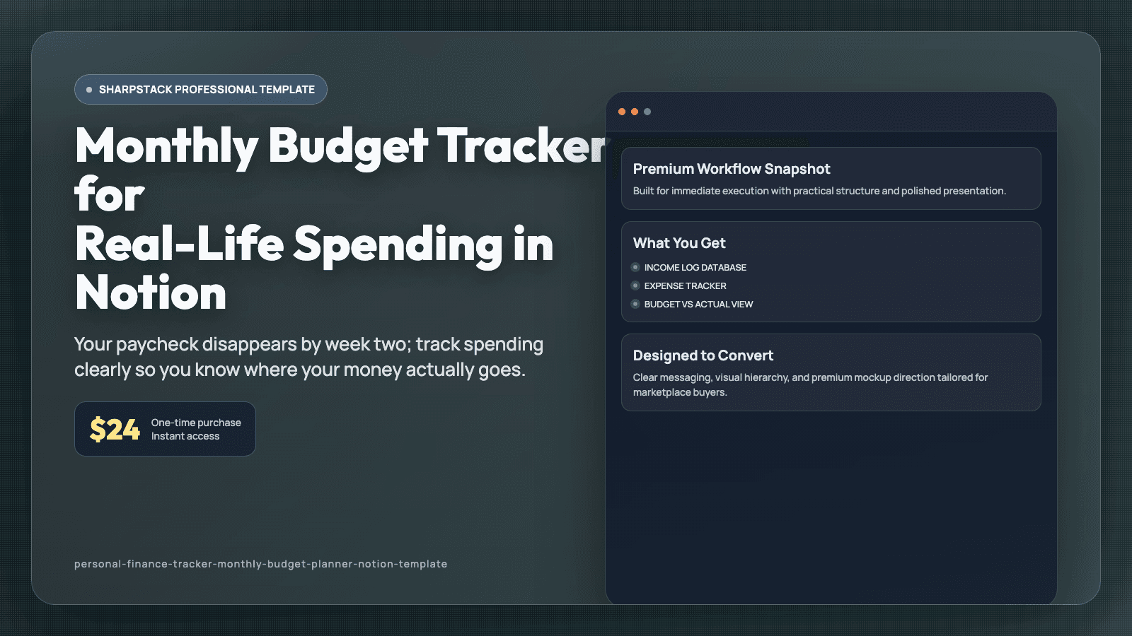 Monthly Budget Tracker for Real-Life Spending in Notion