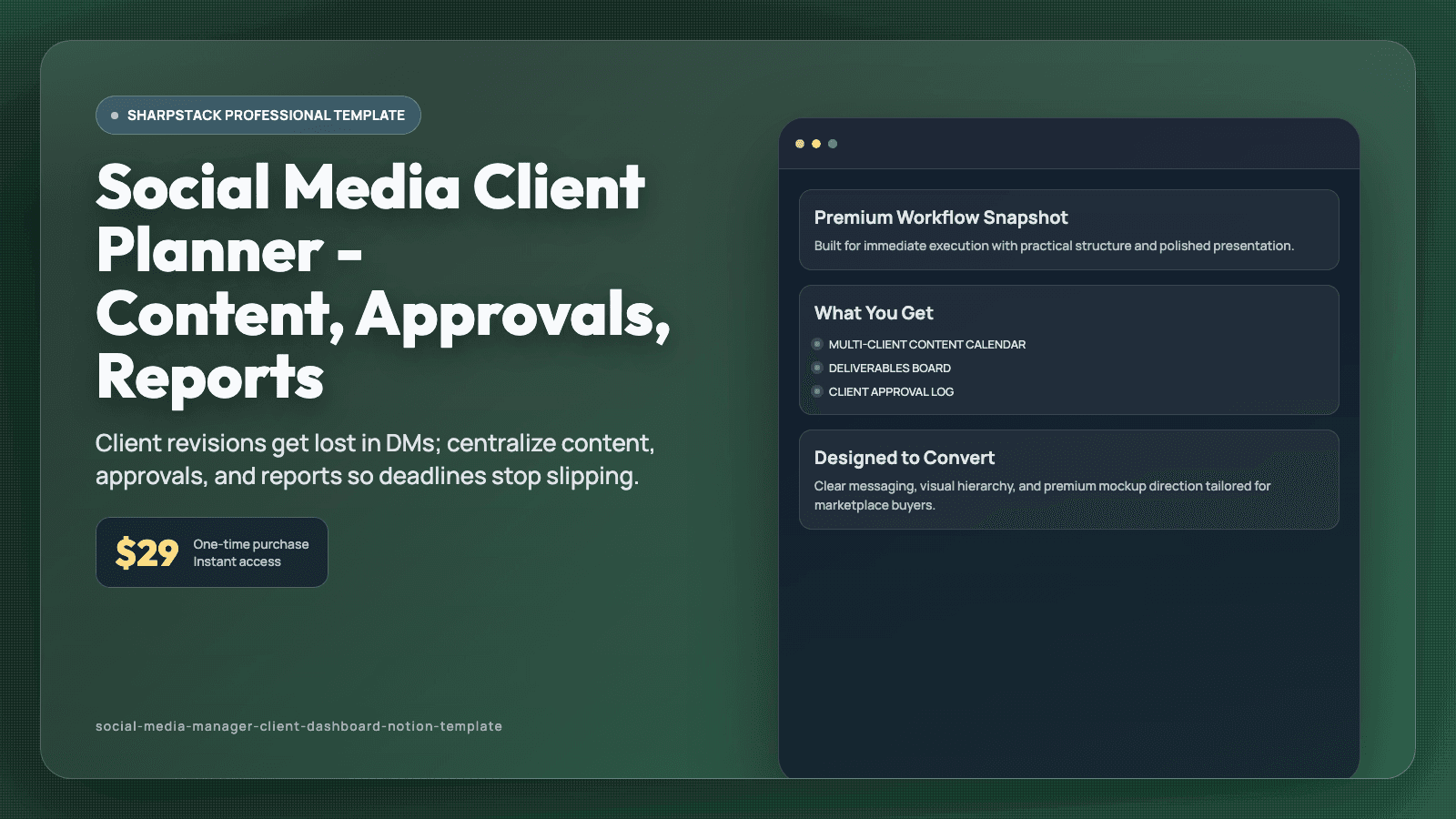 Social Media Client Planner - Content, Approvals, Reports