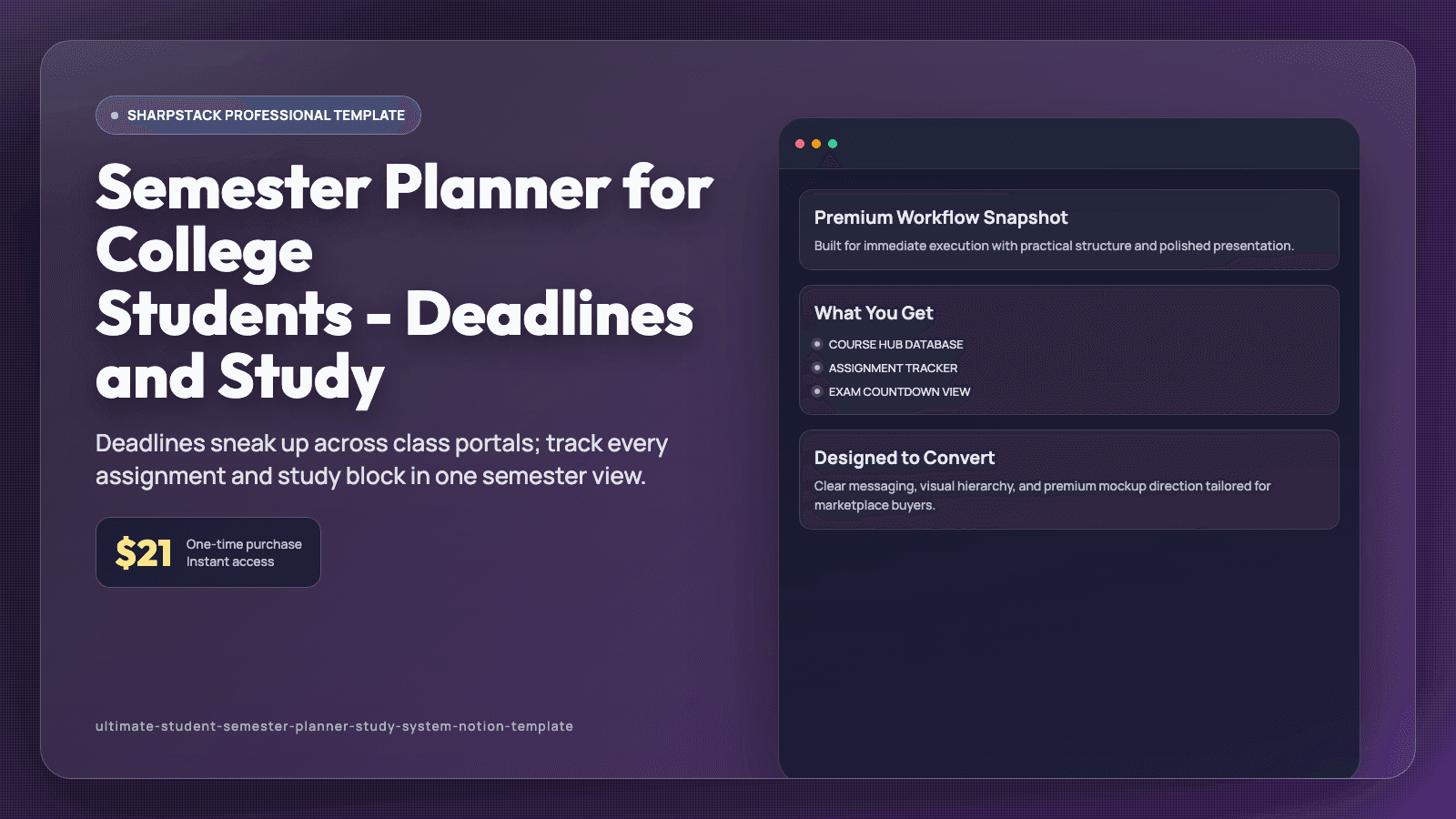 Semester Planner for College Students - Deadlines and Study preview 1